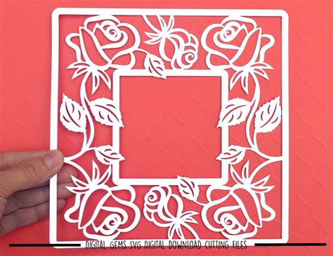 Download Free Rose Frame SVG / DXF / EPS Files Commercial Use For Crafts