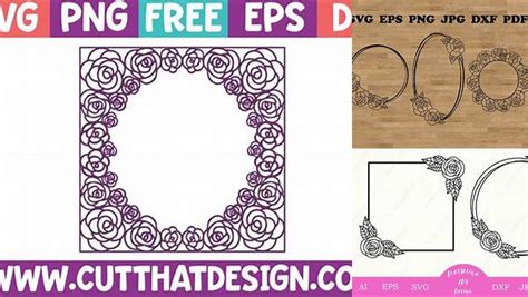 Download Free Rose Frame SVG / DXF / EPS Files Crafts