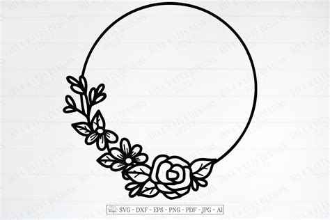 Download Free Rose Frame SVG / DXF / EPS Files DXF Files