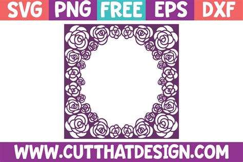 Download Free Rose Frame SVG / DXF / EPS Files For Cricut
