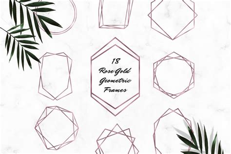 Download Free Rose Gold Geometric Frames DXF Files