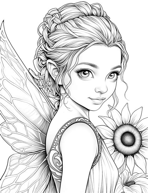 Download Free Rose fairy - coloring page Files DXF Files