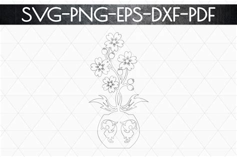 Download Free Roses In Vase Papercut Template, Spring Decor, SVG, PDF Files DXF Files