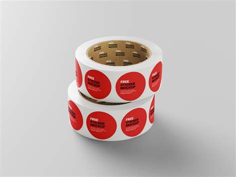 Download Free Round Roll Stickers Mockup Set PSD Templates TIFF Files PSD Files