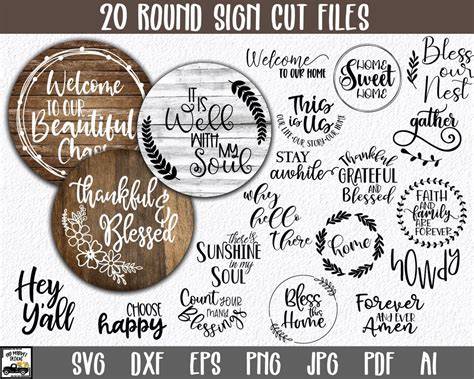 Download Free Round Sign Bundle - Volume 2 - Round SVG Files - Farmhouse Signs  Cricut SVG