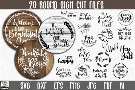 Download Free Round Sign Bundle - Volume 2 - Round SVG Files - Farmhouse Signs  DXF Files