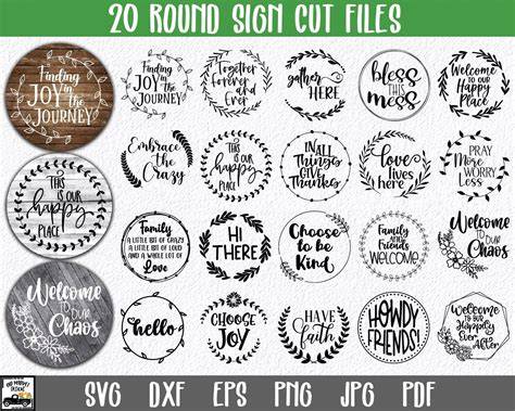Download Free Round Sign Bundle - Volume 2 - Round SVG Files - Farmhouse Signs  Easy Edite