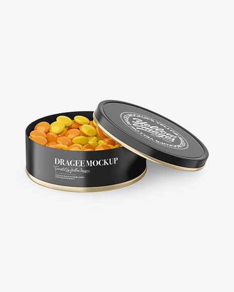 Download Free Round Tin Can with Dragee Mockup PSD Object Mockups PSD Files