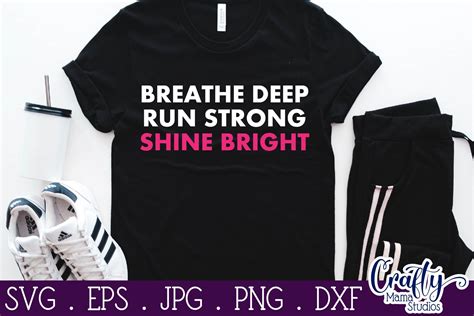 Download Free Running SVG, Exercise, Runner Svg, Breathe Deep Run Strong Printable
