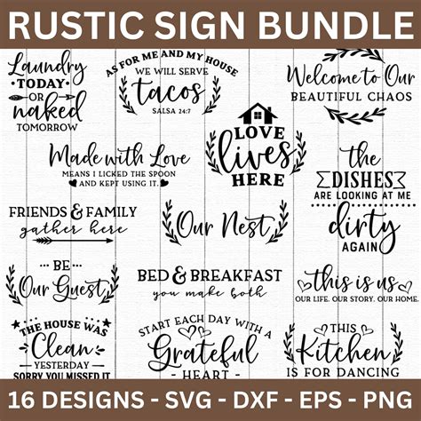 Download Free Rustic Sign SVG Craft Bundle Cricut SVG DXF Files