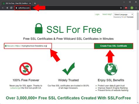 Free SSL certificate