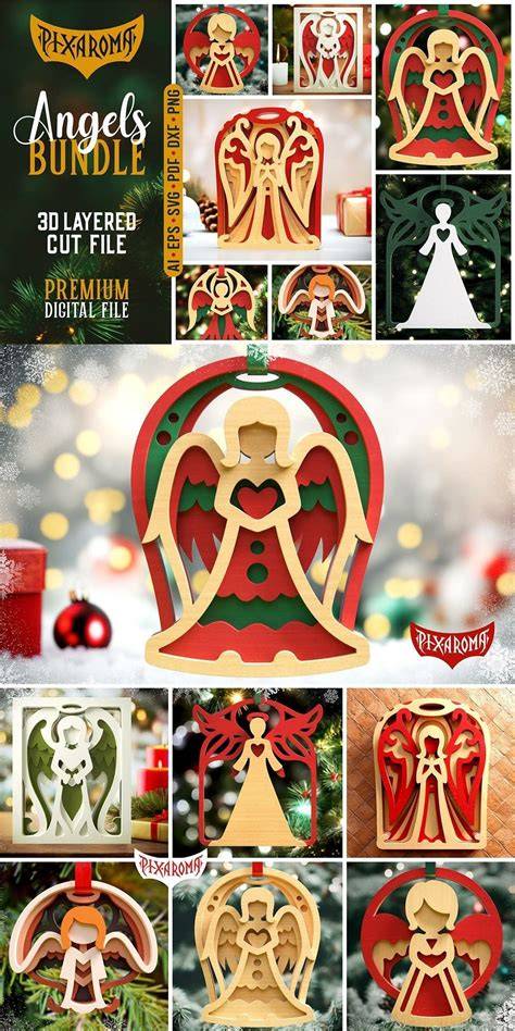 Download Free SVG Angels Bundle| 3D Layered SVG Cut Files| Memorial Shadowbox SVG Files