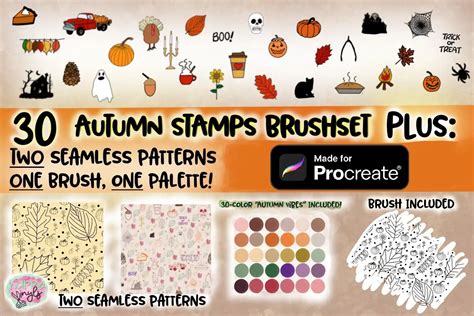 Download Free SVG Autumn Procreate Set - A PROCREATE Add-On Set SVG Files