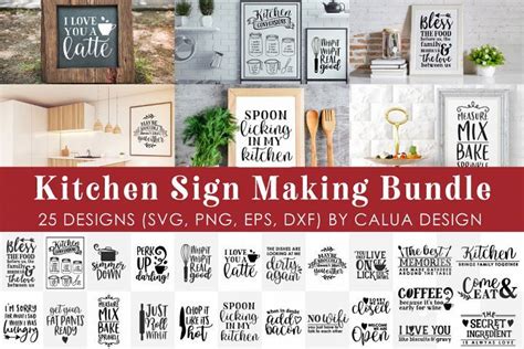 Download Free SVG BIG Kitchen Sign Making Cut File Bundle SVG Cut Files