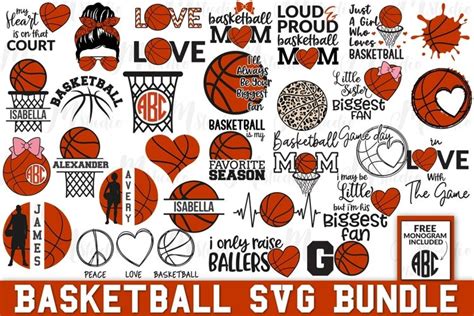 Free SVG Basketball Monograms SVG