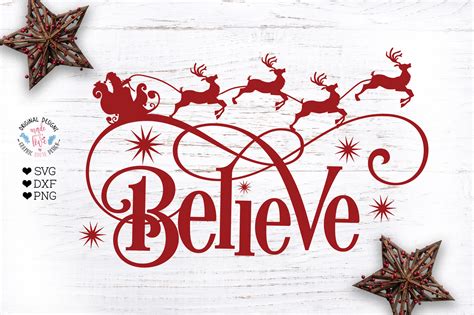 Free SVG Believe Christmas Cut File