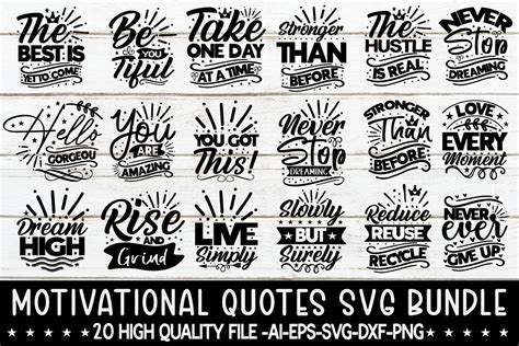 Download Free SVG Bundle - Hand Lettering Motivational Quotes Files DXF Files