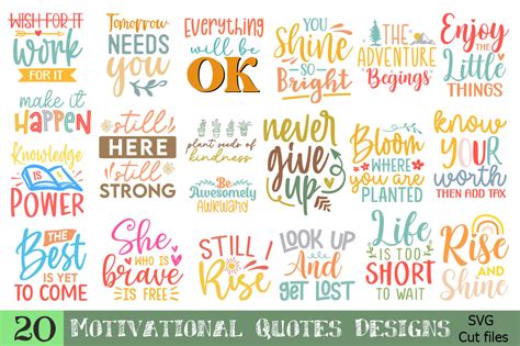 Download Free SVG Bundle - Hand Lettering Motivational Quotes Files For Crafts