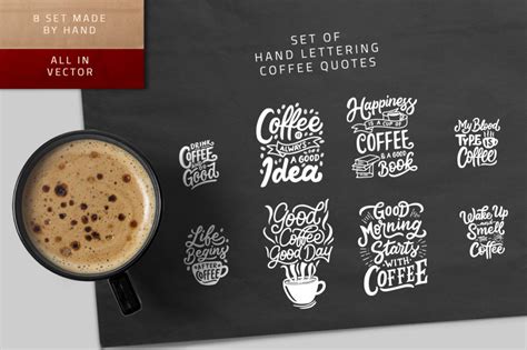 Download Free SVG Bundle - Set of Hand Lettering Coffee Quotes Commercial Use For Crafts