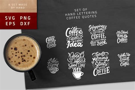 Download Free SVG Bundle - Set of Hand Lettering Coffee Quotes DXF Files