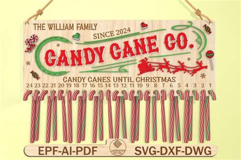 Free SVG Candy Cane Countdown | Laser File