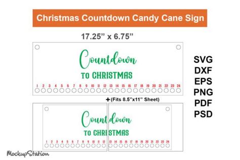Download Free SVG Candy Cane Countdown | Laser File SVG Files
