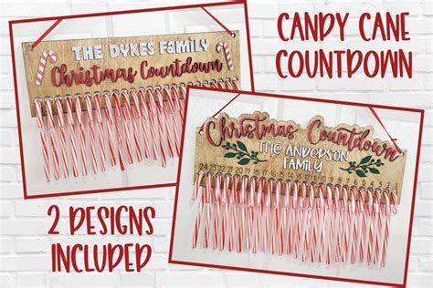Free SVG Candy Cane Countdown Santa Sleigh | Laser File