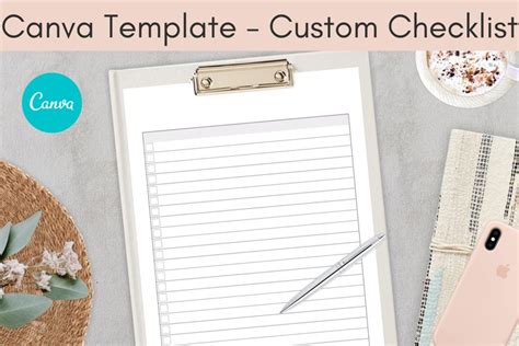 Free SVG Canva Template, Custom Checklist