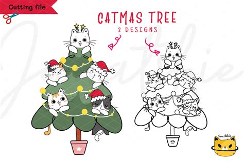 Free SVG Christmas Cat SVG|Christmas Tree Cat Cut File