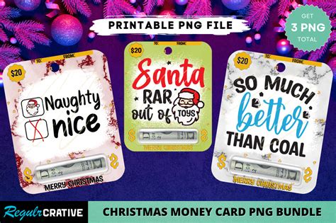 Free SVG Christmas Money Card PNG Bundle