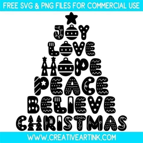 Download Free SVG Christmas Tree Words SVG Files