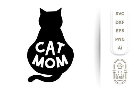 Download Free SVG Cut File: Cat Mom Commercial Use DXF Files