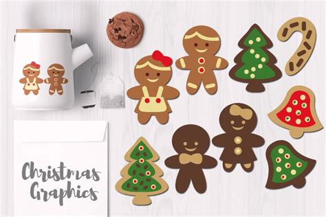 Free SVG Cute Gingerbread Cookis, Christmas Graphics