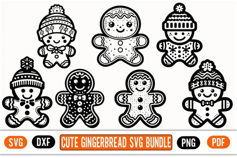 Download Free SVG Cute Gingerbread Cookis, Christmas Graphics SVG Files