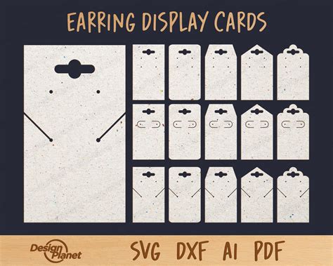 Download Free SVG Earring Display Cards Bundle SVG Cut Files