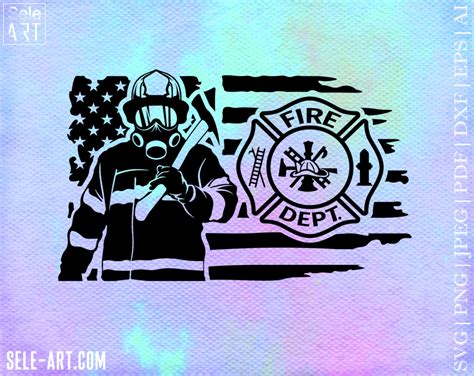 Free SVG Fireman Flag
