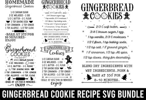 Download Free SVG Gingerbread Cookie| Recipe Sublimation SVG Cut Files