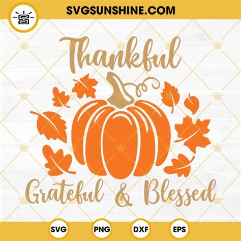 Free SVG Grateful Thankful Blessed Fall Sublimation Design