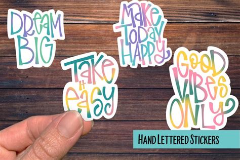 Free SVG Hand Lettered Motivational PNG Sticker Pack