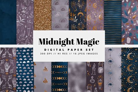 Download Free SVG Midnight Magic Digital Paper Pack SVG Files