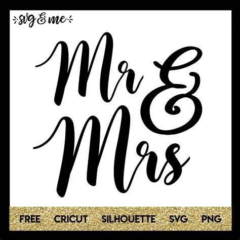 Free SVG Mr. & Mrs. Split Monogram Frame SVG DXF PNG EPS
