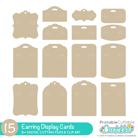 Download Free SVG Paper Cut Earring Display Cards Bundle. Jewelry Display Card SVG Files