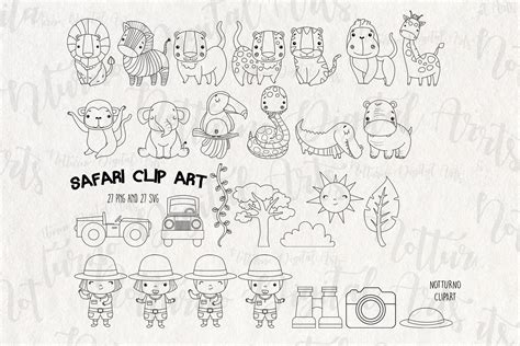 Download Free Safari Digital Stamps SVG | Set of 27 Files DXF Files