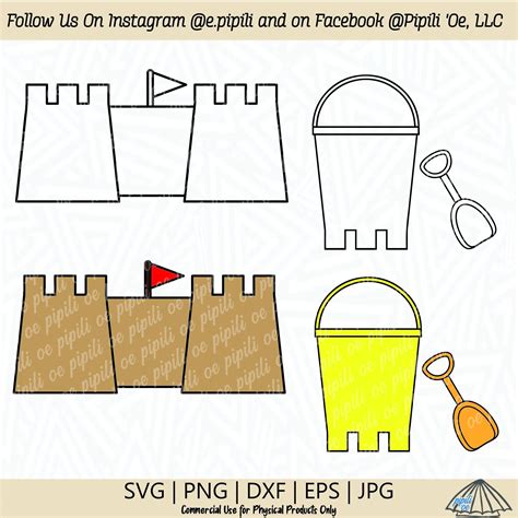 Download Free Sand Castle with Bucket | Applique Embroidery Files DXF Files