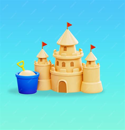 Download Free Sand Castle with Bucket | Applique Embroidery Images