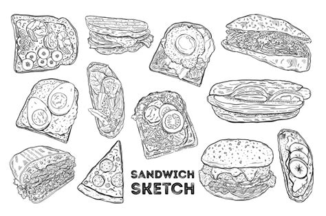 Download Free Sandvich sketch set Commercial Use DXF Files