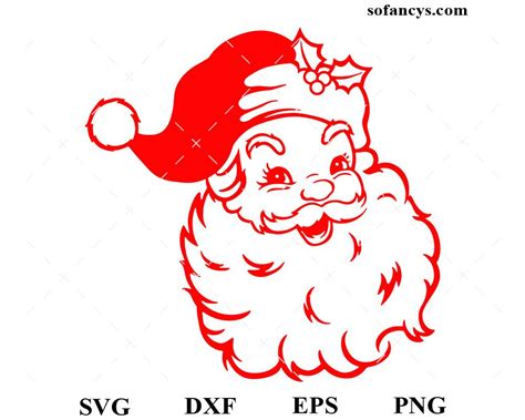 Download Free Santa Claus SVG Cut File Silhouette DXF Files