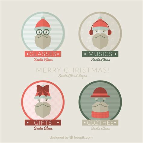 Download Free Santa Claus badges For Crafts