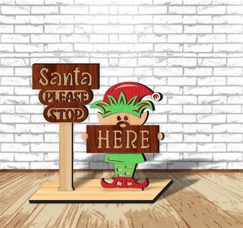 Download Free Santa Please Stop Here Commercial Use DXF Files
