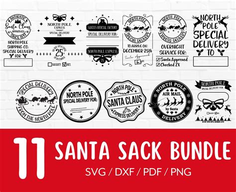 Download Free Santa Sack - SVG, DXF, EPS Cut File DXF Files